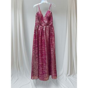 Crystal Doll Pink/Gold Sequin Formal‎ Gown Maxi Party Prom Sparkle Dress Size 13